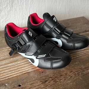 Peloton Black Cycling Shoes with Pink Accents